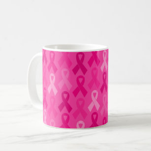 Breast Cancer Awareness Pink Ribbon Pattern Coffee Mug