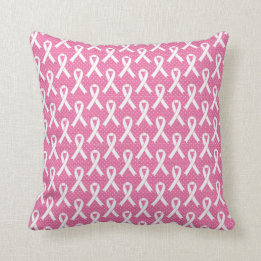 BREAST CANCER AWARENESS  Pink Ribbon Pattern Cushion