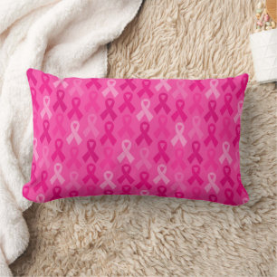 Breast Cancer Awareness Pink Ribbon Pattern Lumbar Cushion