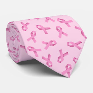 Breast Cancer Awareness Pink Ribbon Pattern Tie