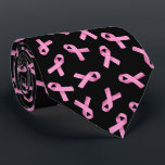 Breast Cancer Awareness Pink Ribbon Pattern Tie<br><div class="desc">Pink ribbon. Breast cancer awareness sign. Seamless pattern. Custom background colour.</div>