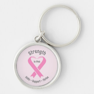 Breast Cancer Awareness Pink Ribbon Premium Key Ring