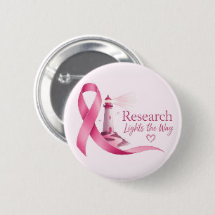 Breast Cancer Awareness Pink Ribbon Research 6 Cm Round Badge
