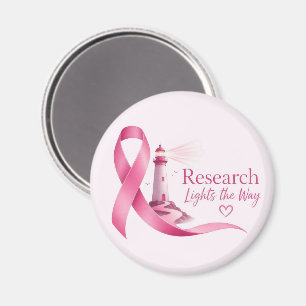 Breast Cancer Awareness Pink Ribbon Research Magnet
