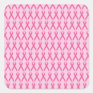 Breast Cancer Awareness Pink Ribbon Square Sticker