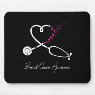 Breast Cancer Awareness Pink Ribbon Stethoscope He Mouse Pad