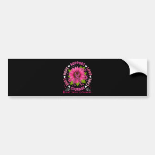 Breast Cancer Awareness Pink Ribbon Sunflower Hope Bumper Sticker