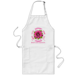 Breast Cancer Awareness Pink Ribbon Sunflower Hope Long Apron