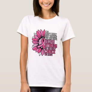 Breast Cancer Awareness Pink Ribbon Sunflower  T-Shirt