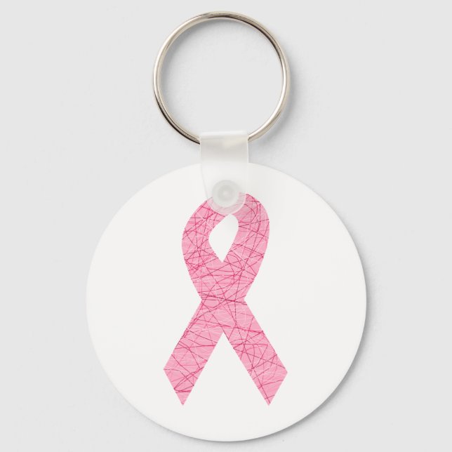 Breast Cancer Awareness Pink Ribbon support gifts Key Ring (Front)