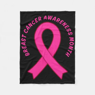 Breast Cancer Awareness Pink Ribbon Support Squad Fleece Blanket
