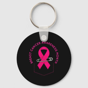 Breast Cancer Awareness Pink Ribbon Support Squad  Key Ring