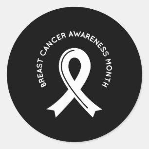 Breast Cancer Awareness Pink Ribbon Support Team Classic Round Sticker