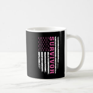 Breast Cancer Awareness Pink Ribbon Survivor Ameri Coffee Mug