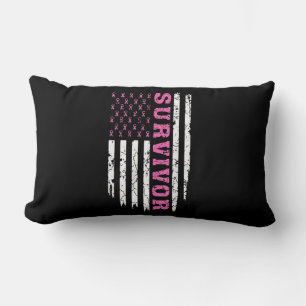 Breast Cancer Awareness Pink Ribbon Survivor Ameri Lumbar Cushion