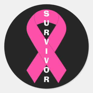 Breast Cancer Awareness Pink Ribbon Survivor Classic Round Sticker