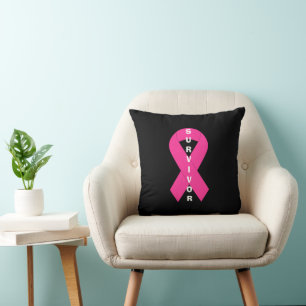 Breast Cancer Awareness Pink Ribbon Survivor Cushion