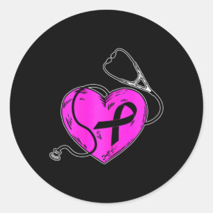 Breast Cancer Awareness Pink Ribbon Survivor Gift Classic Round Sticker