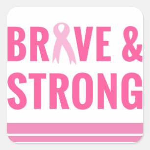 Breast Cancer Awareness Pink ribbon themed Square Sticker