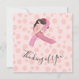 Breast Cancer Awareness Pink Ribbon thinkin of you Card