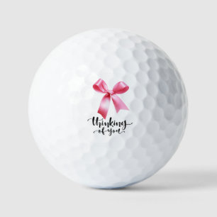 Breast Cancer Awareness Pink ribbon thinking  Golf Balls