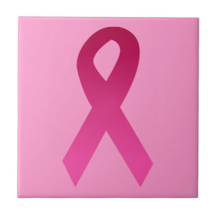 Breast cancer awareness pink ribbon tile