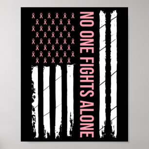 Breast Cancer Awareness Pink Ribbon Usa American F Poster