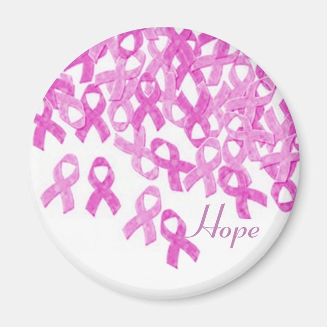 Breast Cancer Awareness Pink Velvet Ribbon Magnet (Front)