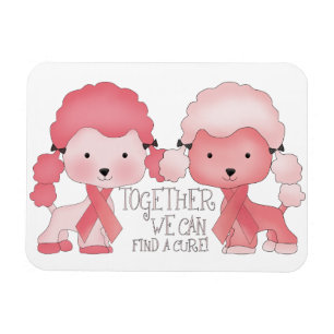 Breast Cancer Awareness Poodles Magnet