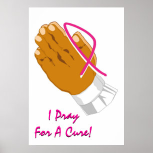 Breast Cancer Awareness Praying Hands Poster