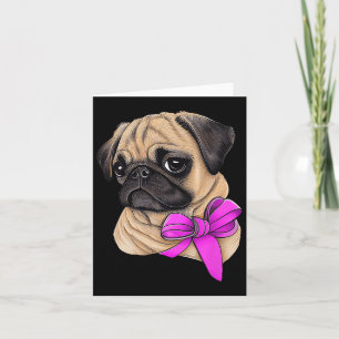 Breast Cancer Awareness Pug Breast Cancer Month  Card