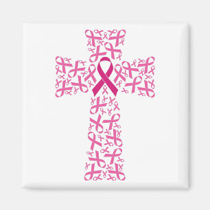 Breast Cancer Awareness Ribbon Cross Magnet