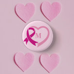 Breast Cancer Awareness Ribbon Custom Monogram 3 Cm Round Badge<br><div class="desc">The pink ribbon has become the universal symbol of breast cancer,  raising awareness,  support and bringing together women in solidarity.</div>