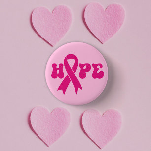 Breast Cancer Awareness Ribbon Hope 3 Cm Round Badge