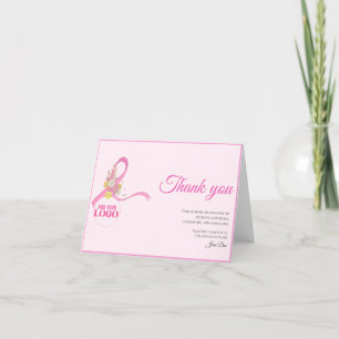 Breast Cancer Awareness Ribbon Logo Appreciation Thank You Card