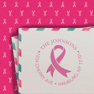 Breast Cancer Awareness Ribbon Return Address Self-inking Stamp