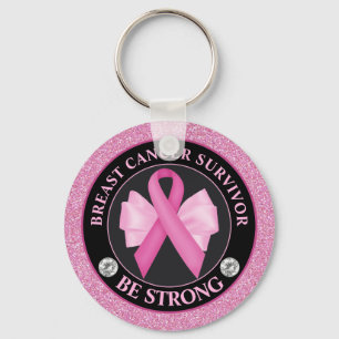 Breast Cancer Awareness Ribbon Survivor Key Ring