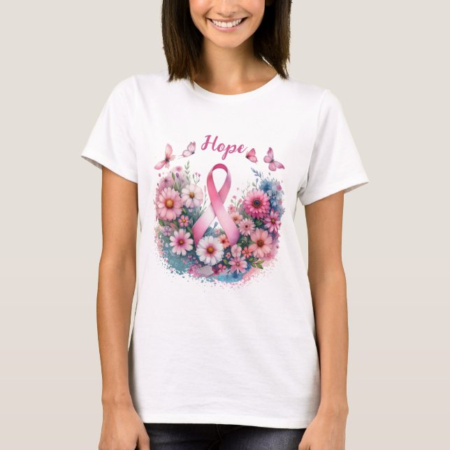 Breast Cancer Awareness Ribbon T-Shirt (Front)
