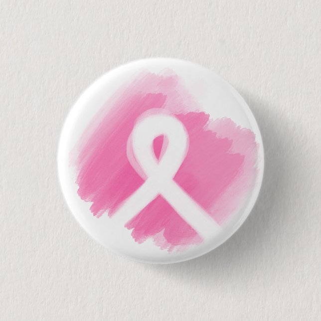 Breast Cancer Awareness Ribbon Watercolor  3 Cm Round Badge (Front)