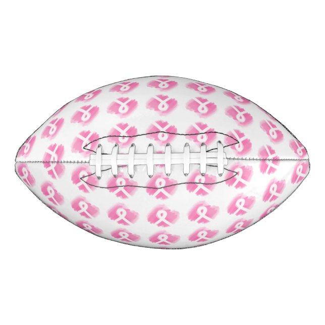 Breast Cancer Awareness Ribbon Watercolor Football (Front)