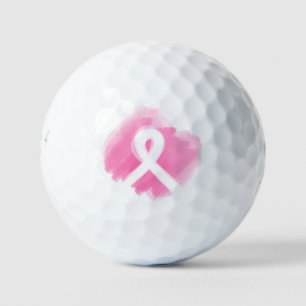 Breast Cancer Awareness Ribbon Watercolor  Golf Balls