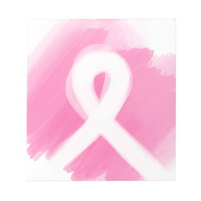 Breast Cancer Awareness Ribbon Watercolor  Notepad (Front)