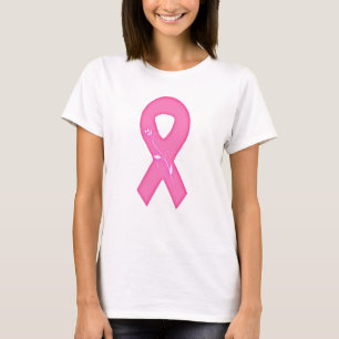 Breast Cancer Awareness Ribbon With Flower T-Shirt
