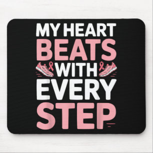 Breast Cancer Awareness Runner Running Pink Ribbon Mouse Pad