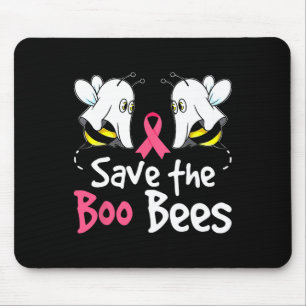 Breast Cancer Awareness Save Boo Bees Funny Hallow Mouse Pad