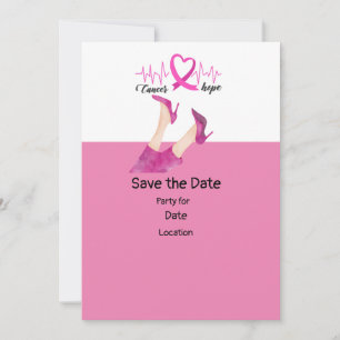 Breast Cancer Awareness,Save the Date Party Invitation