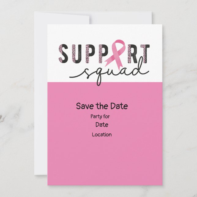 Breast Cancer Awareness,Save the Date Party   Invitation (Front)