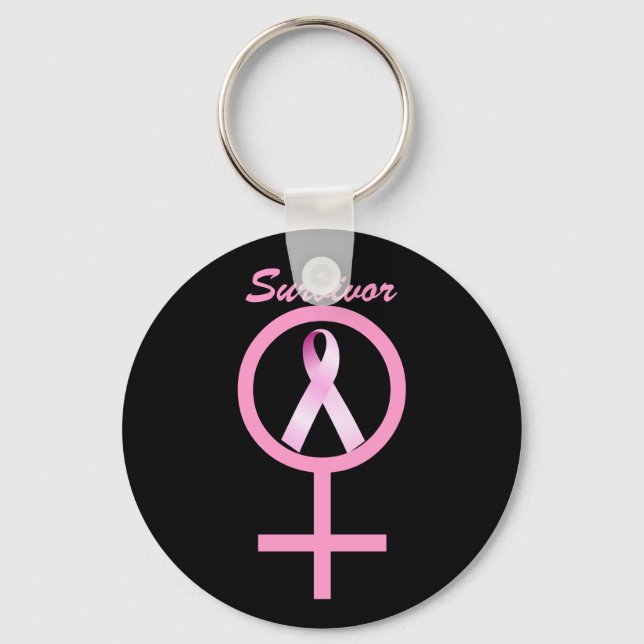 Breast Cancer Awareness She's A Survivor Keychain (Front)