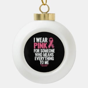 Breast Cancer Awareness Shirts for Family Breast C Ceramic Ball Christmas Ornament