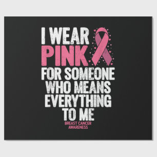 Breast Cancer Awareness Shirts for Family Breast C Wrapping Paper